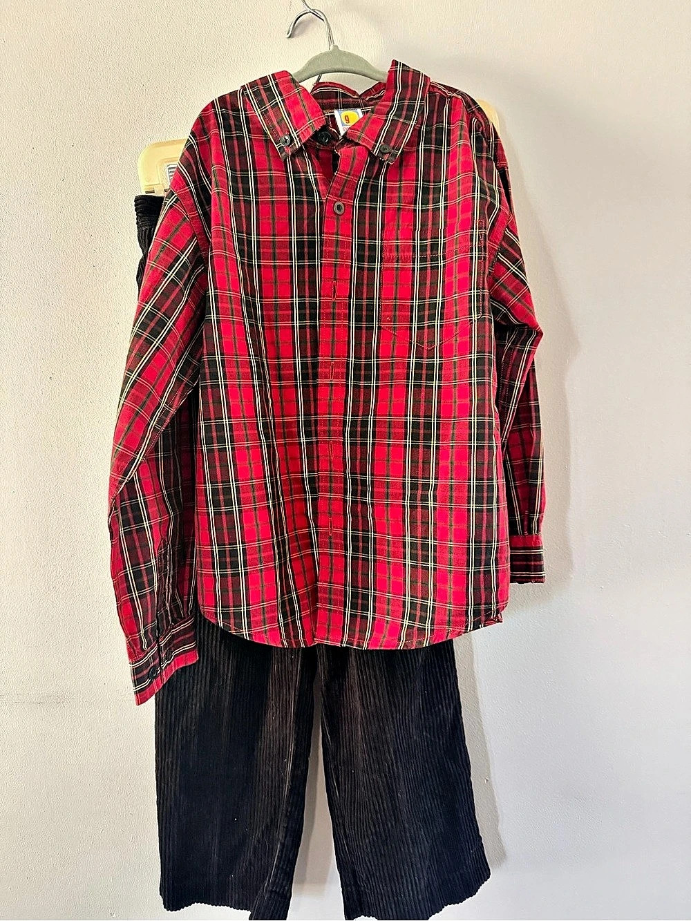 Gymboree Plaid Matching Set Red & Black Size XX-Large (7 yrs)